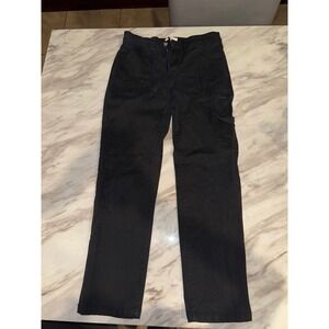 H&M Black Cargo Pants Womens Size 8 Utility Pocket Straight Leg Casual